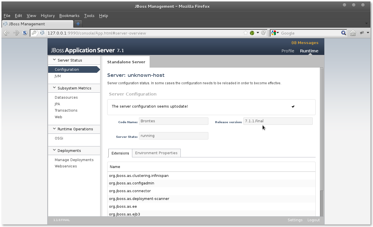JBoss AS 7 Administration Console